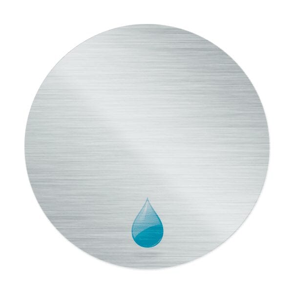 Round Brushed Aluminium Labels