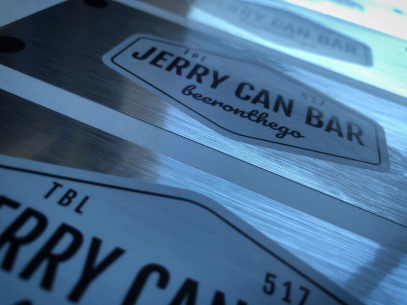 Great white ink print on our #brushedaluminiumlabels #rectangularlabels #metallic #vinyl #labels #stickers printedlabels #design #customlabels #designonline #printing #branding