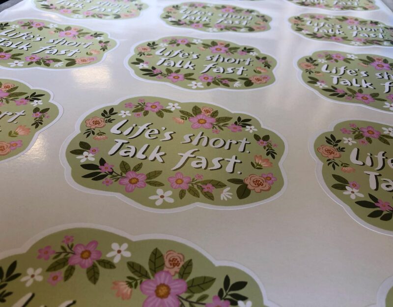 Life’s short, order labels! #customshapelabels #customshape #customcut #waterproofvinyl #permanent #mattvinyl #vinyl #lables #stickers #printedlabels #custom #design #packaging #printing