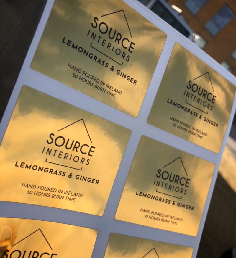 Simple and effective design for #candlelabels on our #polishedgoldvinyl It’s tricky to show how great this material is!